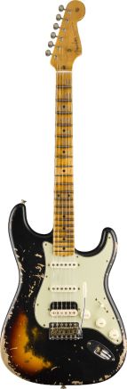 Fender Custom Shop Timeline Series 1960 HSS Stratocaster Heavy Relic Black / 3-Colour Sunburst Electric Guitar