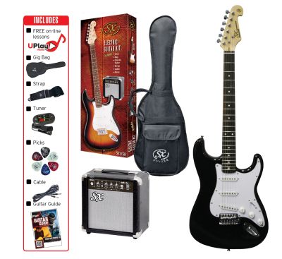 SX  3/4 Size Electric Guitar Kit in Black
