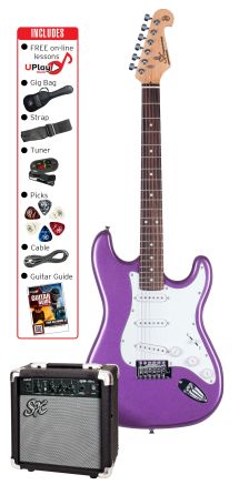 SX 4/4 Size Electric Guitar Kit in Metallic Purple