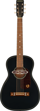 Gretsch Jim Dandy Deltoluxe Parlor Acoustic Electric Guitar in Black Top