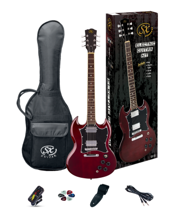 SX SG Style Electric Guitar Kit in Transparent Wine Red