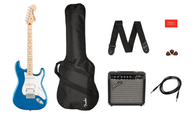 Squier Affinity Series™ Stratocaster HSS Pack, Maple Fingerboard, Lake Placid Blue, Gig Bag, 15G - 240V AU