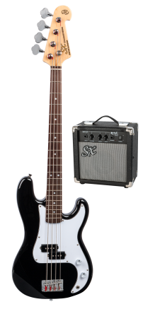 SX - SB2SK34B  3/4 size Bass Guitar & Amp Package. Black