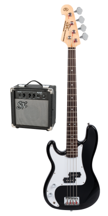 SX - SB2SK34LHB  3/4 size Left hand Bass Guitar & Amp Package. Black